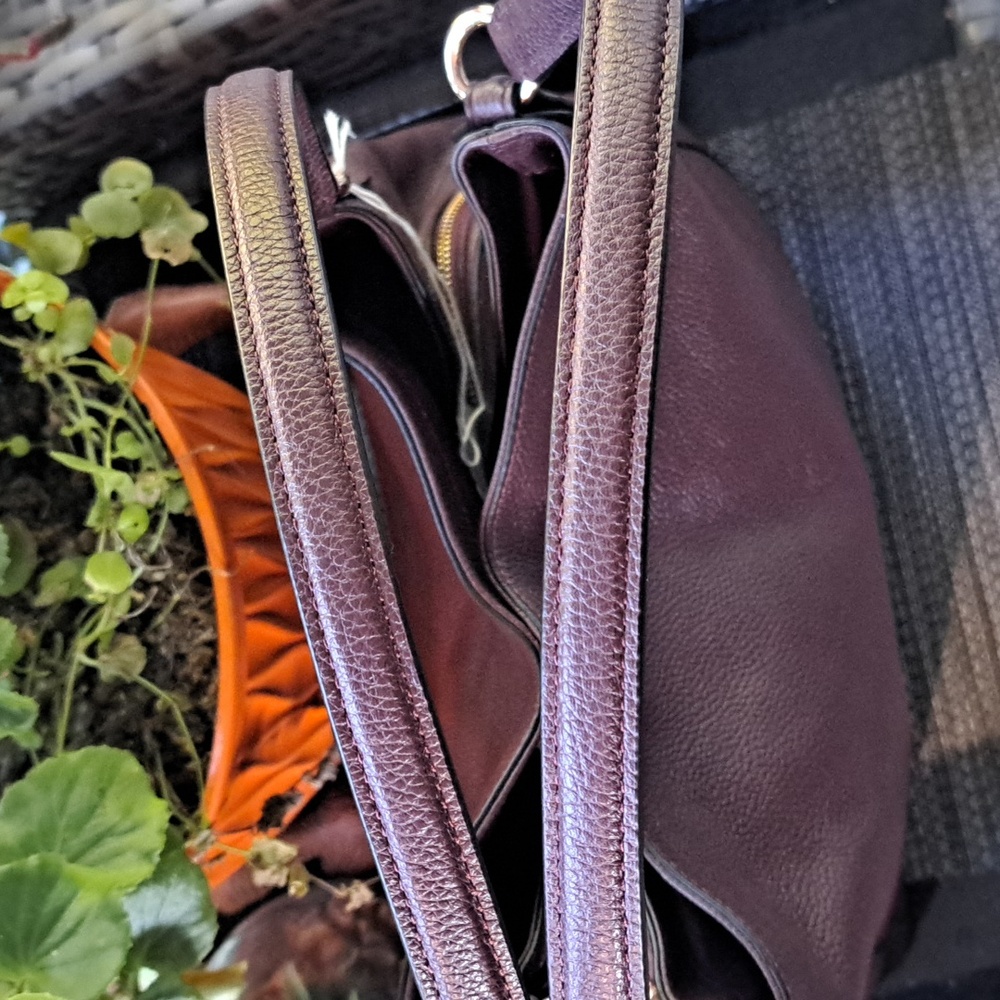 NEW COACH EDIE 31 Turnlock Burgundy, Oxblood Pebble Leather Shoulder - Picture 7 of 16